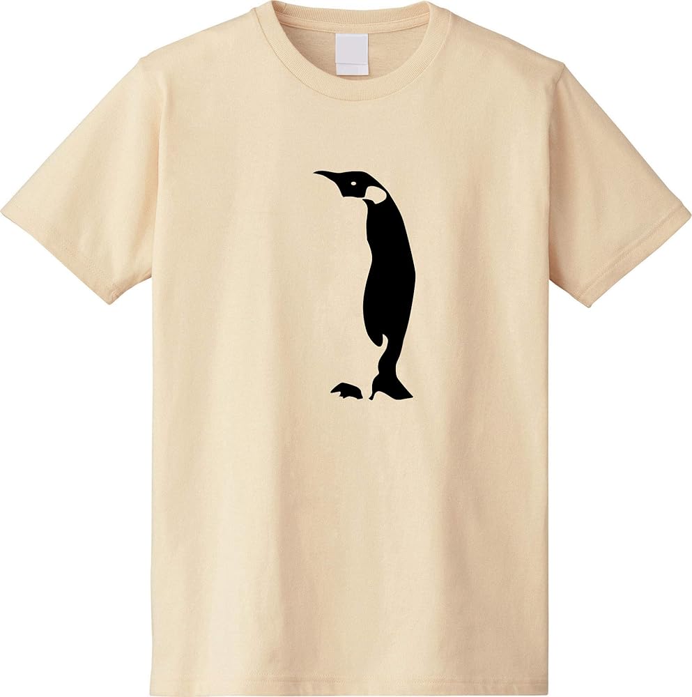 Amazon | [S-XL] 皇帝ペンギンシルエットTシャツ (L, ナチュラル